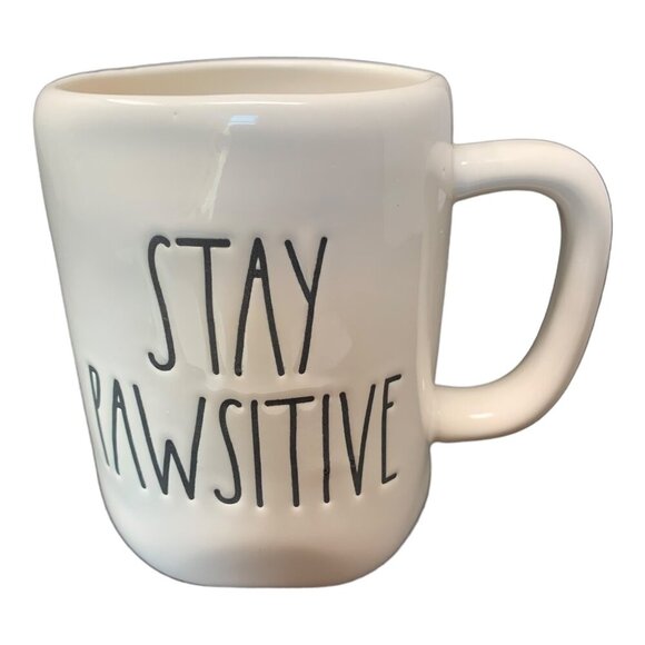 Rae Dunn Dog Cat Mug Stay Pawsitive Pet Lover Ceramic Coffee Tea Kitty Puppy Dog - Picture 6 of 6